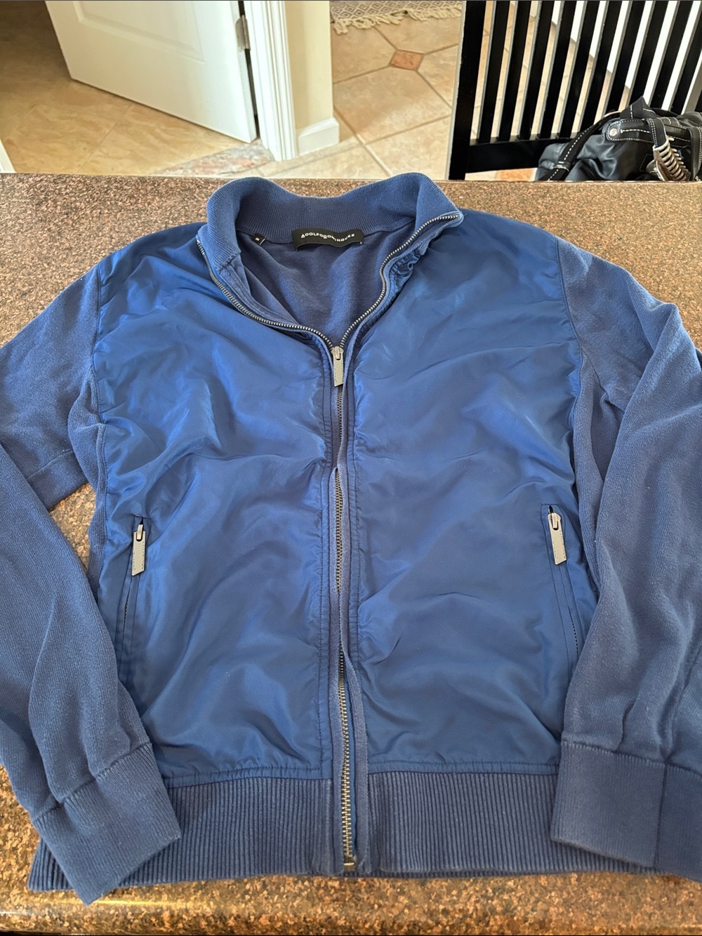 Adolfo Dominguez Men’s Blue Lightweight Zip Jacket-M